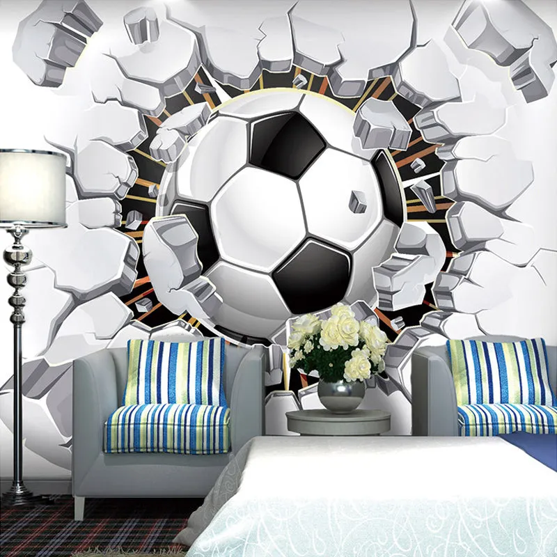 Custom 3D Soccer Sport Wallpaper Mural (㎡)