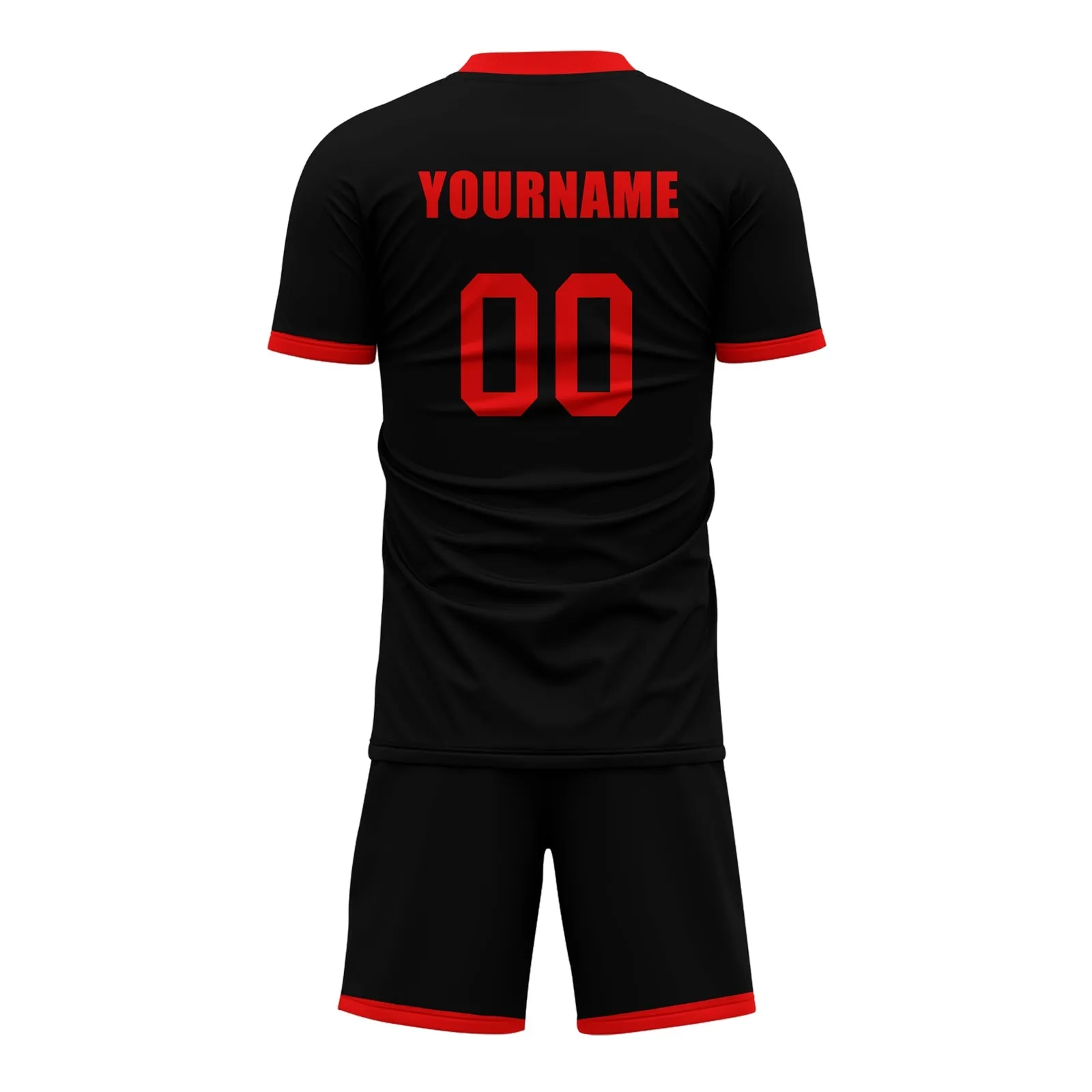 Custom Black Red Soccer Sets Jersey Personalized SCJ101-D020131-2