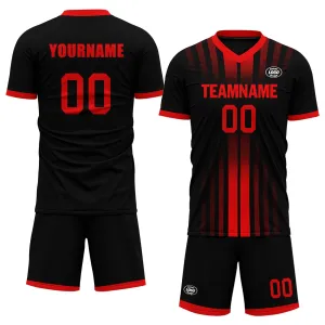 Custom Black Red Soccer Sets Jersey Personalized SCJ101-D020131-2