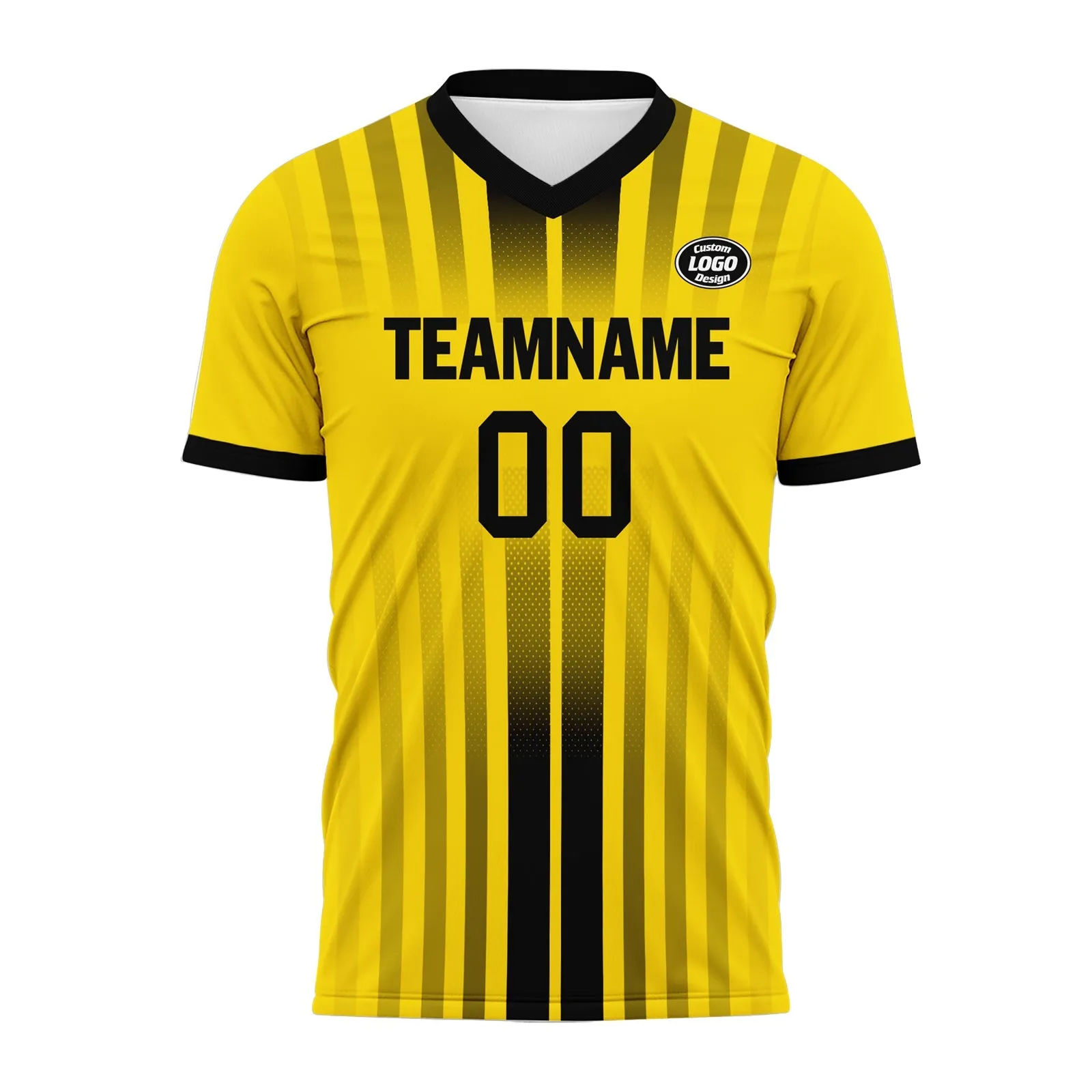 Custom Yellow Black Soccer Sets Jersey Personalized SCJ101-D020131-7