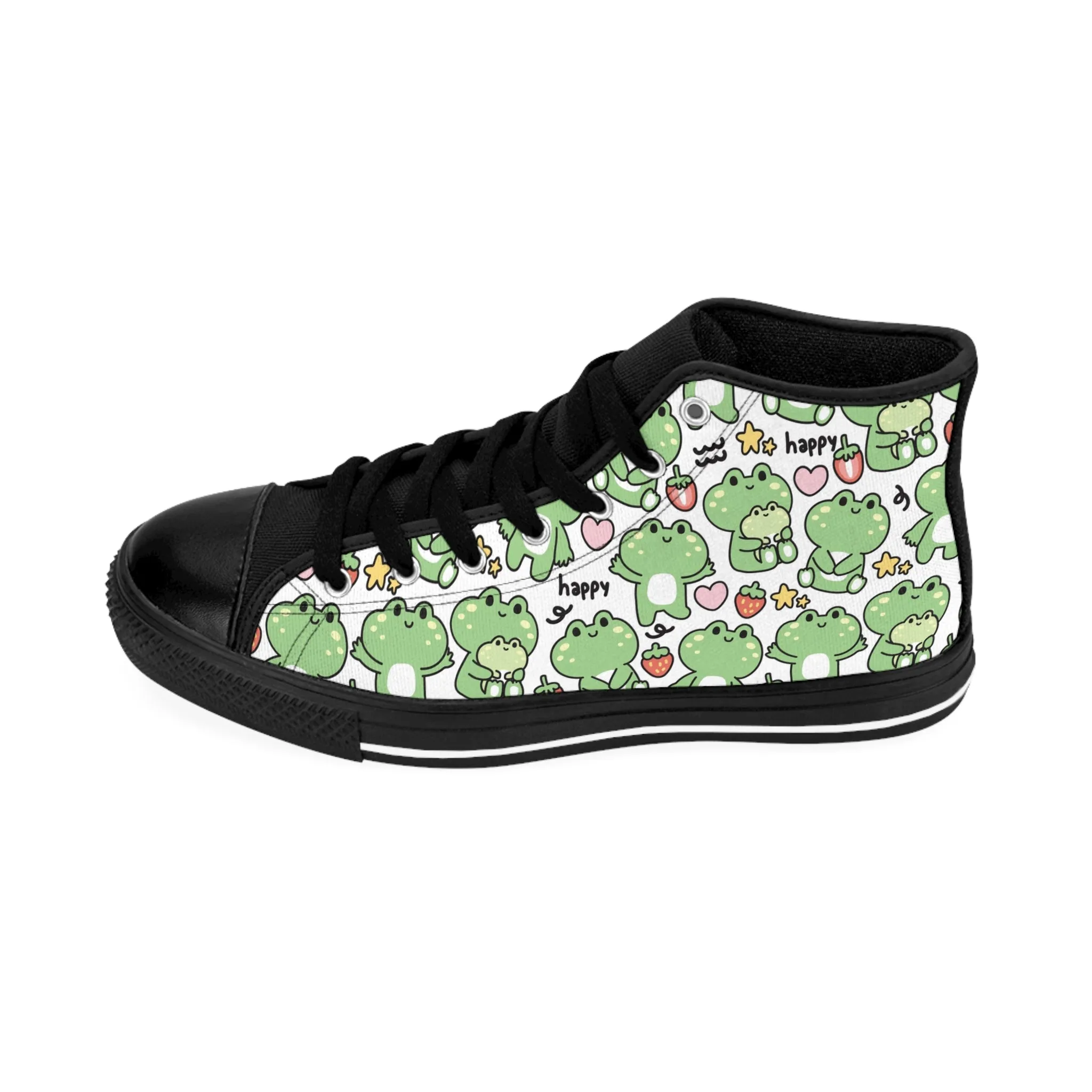 Cute Frog Pattern Women's Classic Sneakers