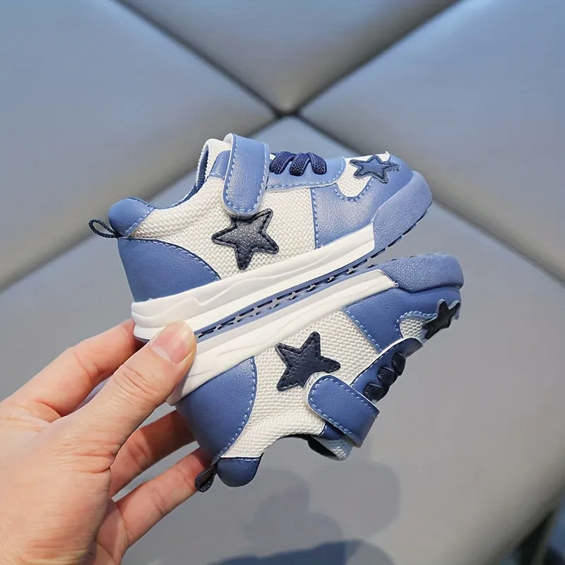 Cute Star Mesh Sneakers - Ultra-Breathable, Slip-Resistant, Perfect for Active Baby Boys - Low-Top, Ideal for Spring and Autumn Outdoor Play, Walking, and Running