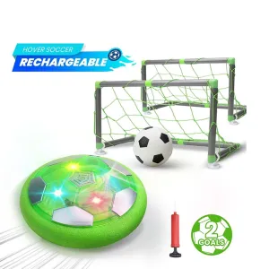 DEERC Kids Game Toys Hover Soccer Ball Set Rechargeable Air Soccer with 2 Goals