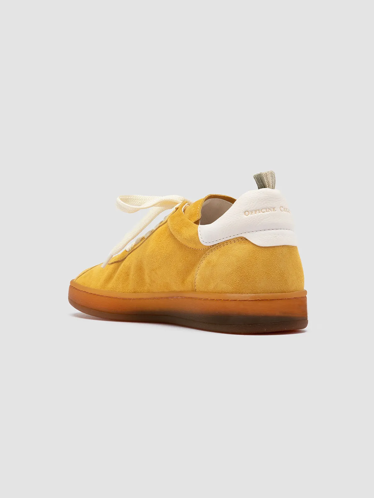 DESTINY 101 - Yellow Leather and Suede Low Top Sneakers