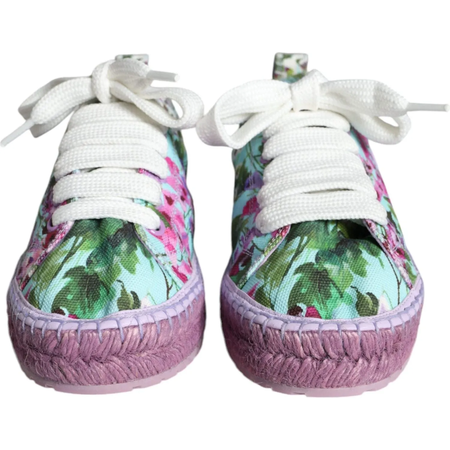 Dolce & Gabbana Multicolor Canvas Floral Espadrilles Sneakers Shoes