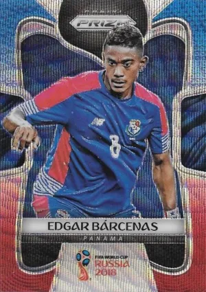 Edgar Barcenas, Blue & Red Refractor, 2018 Panini Prizm World Cup Soccer