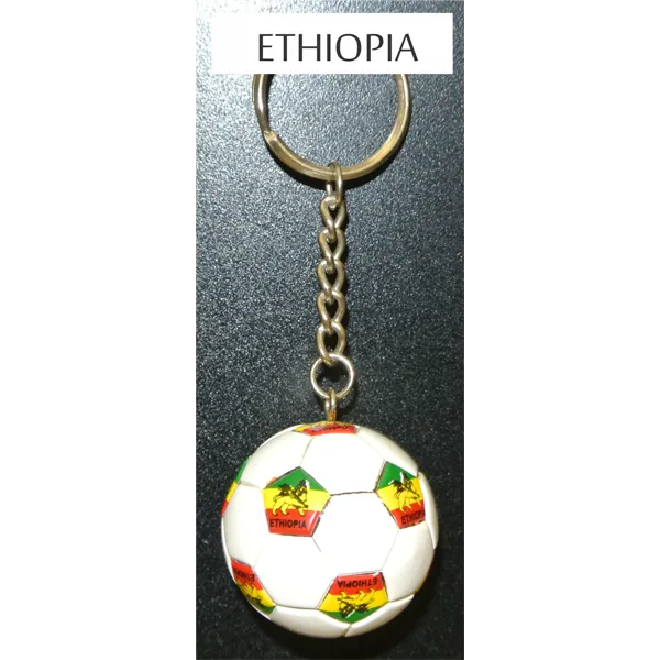 Ethiopia Soccer Ball Metal Key Chain