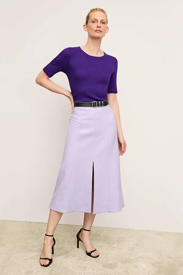 Eva Skirt - Stretch Tweed :: Lilac/Ivory