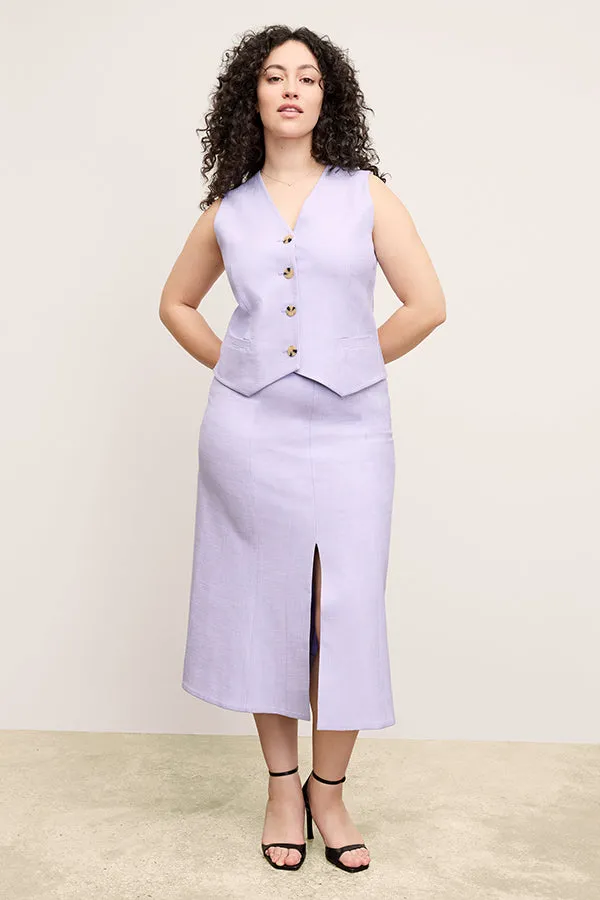 Eva Skirt - Stretch Tweed :: Lilac/Ivory