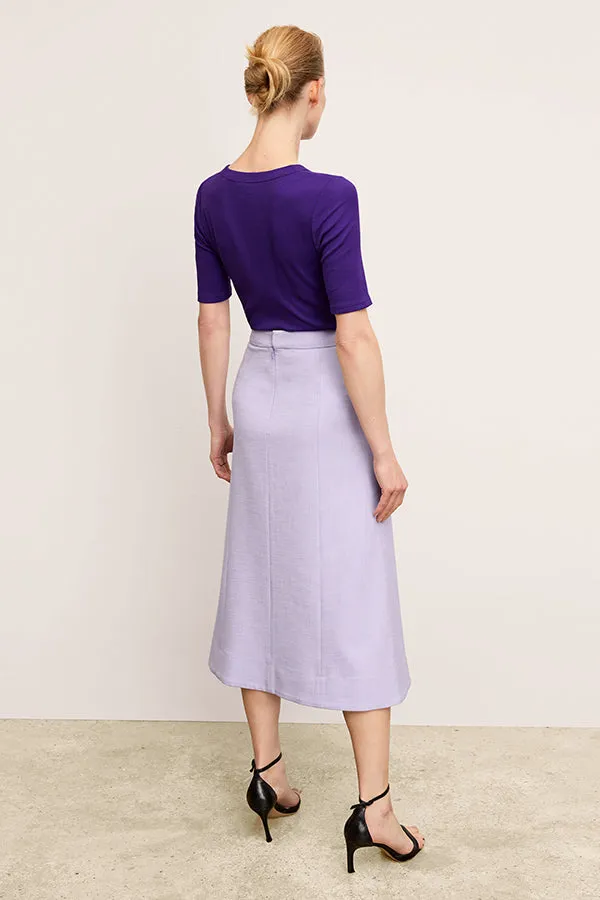 Eva Skirt - Stretch Tweed :: Lilac/Ivory