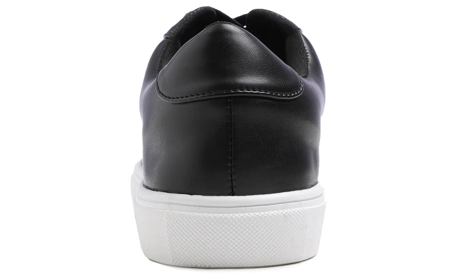 Feversole Women's Featured PU Leather Black Lace-Up Sneaker