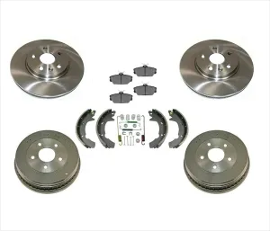 Fits 01-07 Ford Taurus Front Disc & Rear Drum Brakes Ceramic Pads Brake Shoes