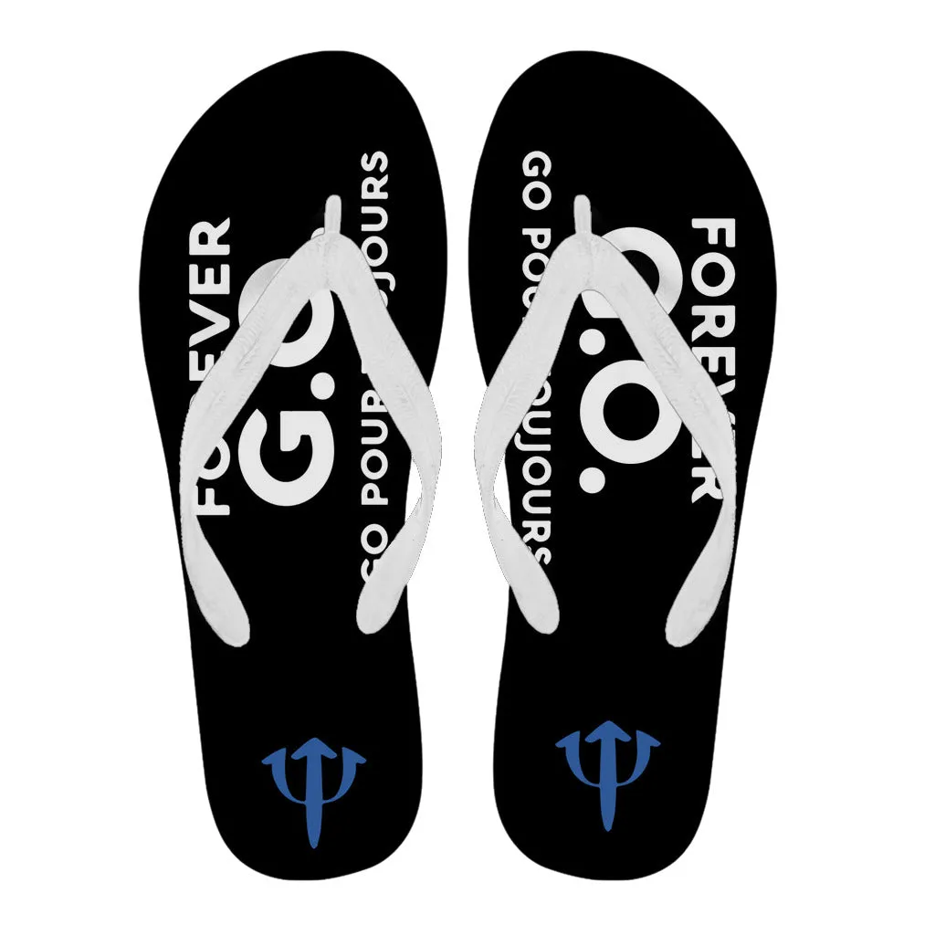 Forever G.O. Men's Flip Flops With Trident on the Heal