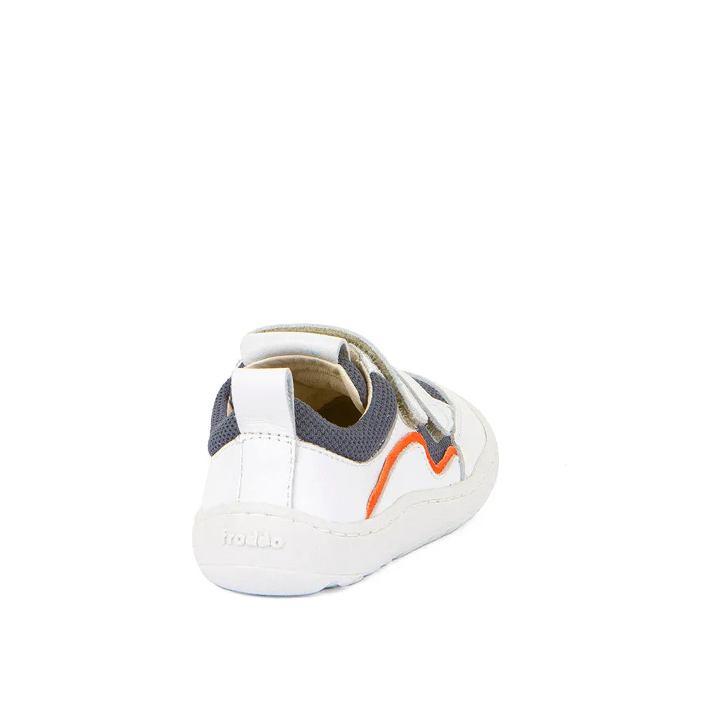 Froddo Barefoot Style White & Navy Sneakers With Velcro Closure