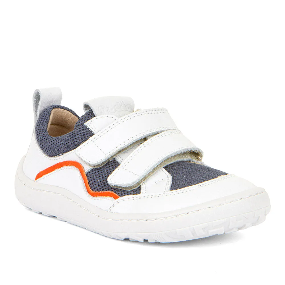 Froddo Barefoot Style White & Navy Sneakers With Velcro Closure