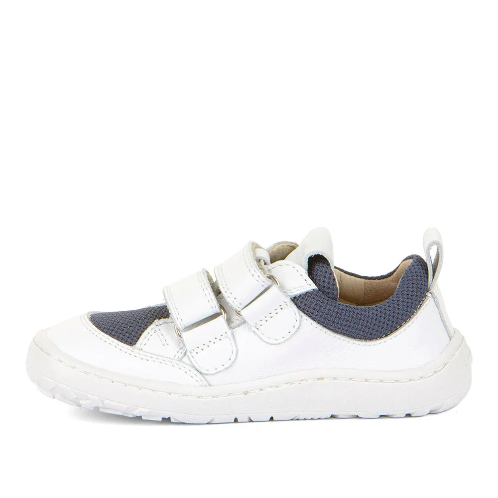 Froddo Barefoot Style White & Navy Sneakers With Velcro Closure