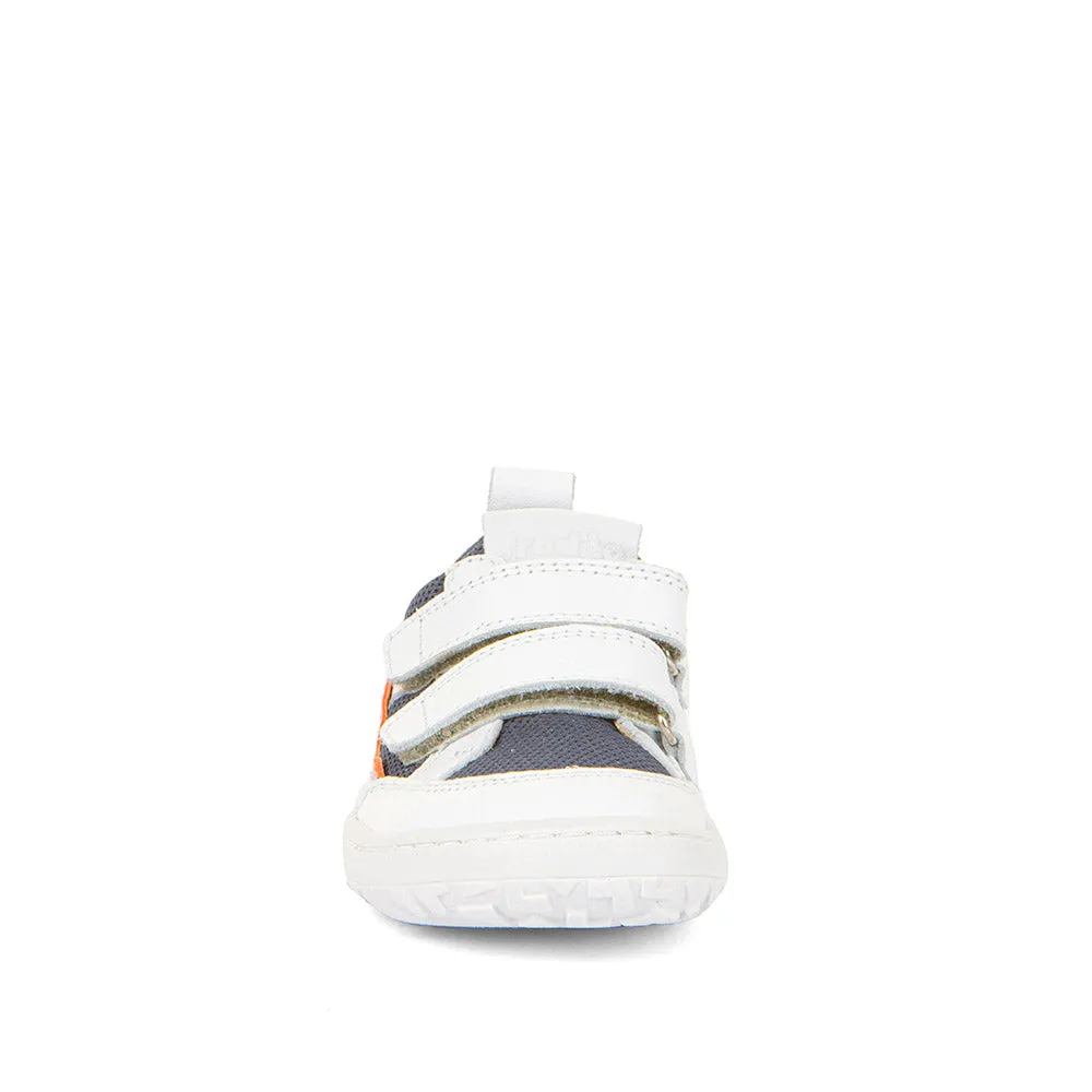 Froddo Barefoot Style White & Navy Sneakers With Velcro Closure