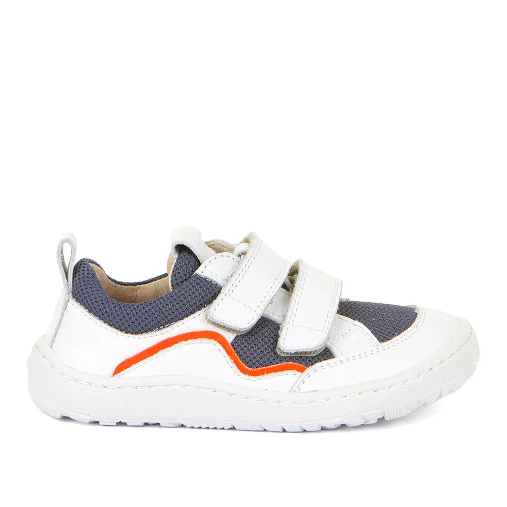 Froddo Barefoot Style White & Navy Sneakers With Velcro Closure