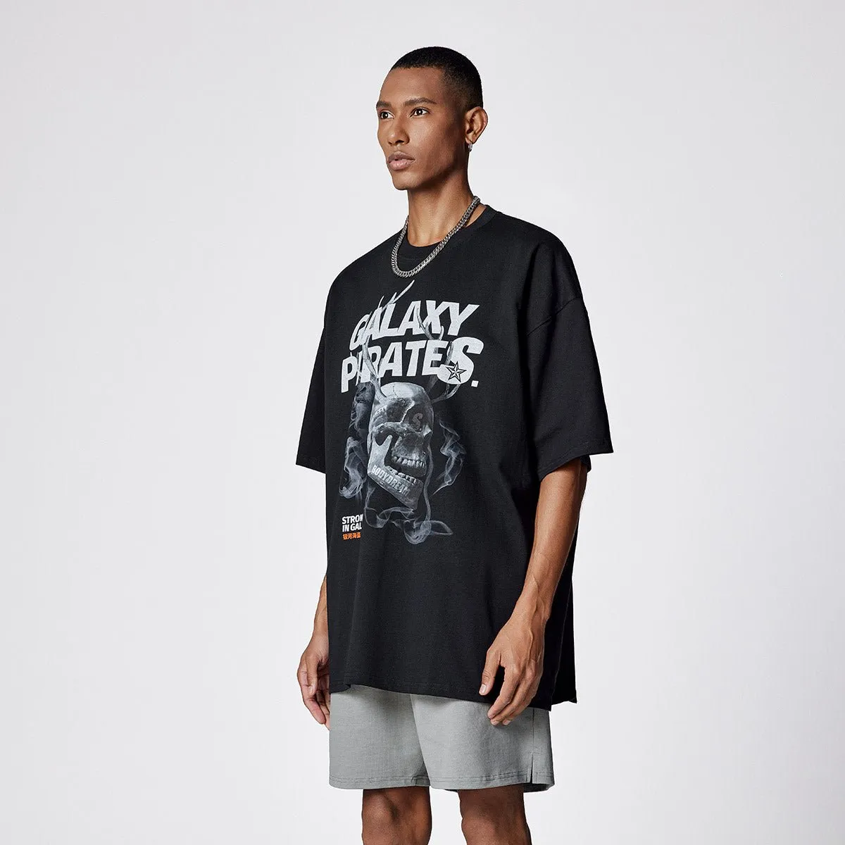 Galaxy Pirates Oversized Black Tee