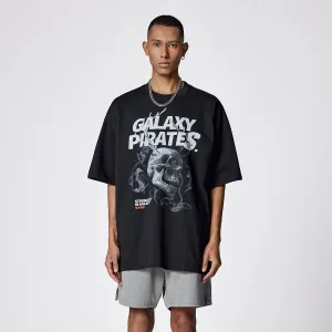 Galaxy Pirates Oversized Black Tee