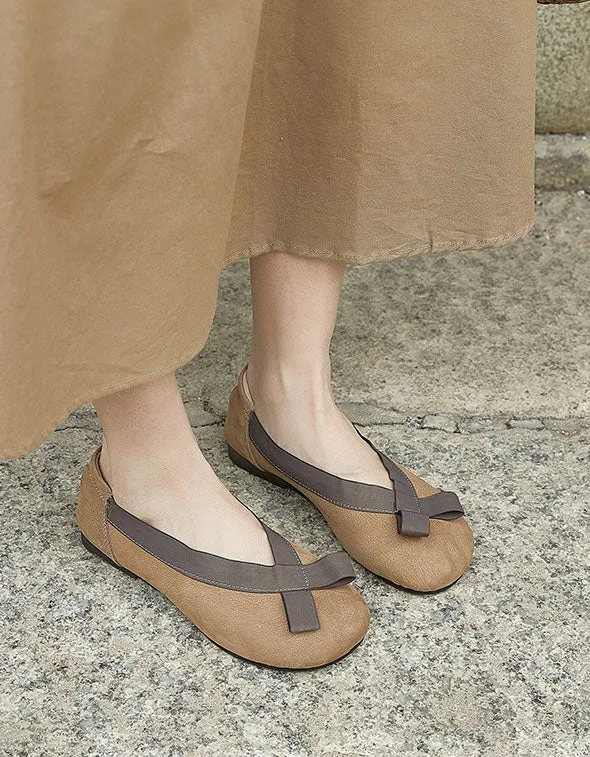 Genuine Leather Soft Sole Comfortable Retro Flat Shoes