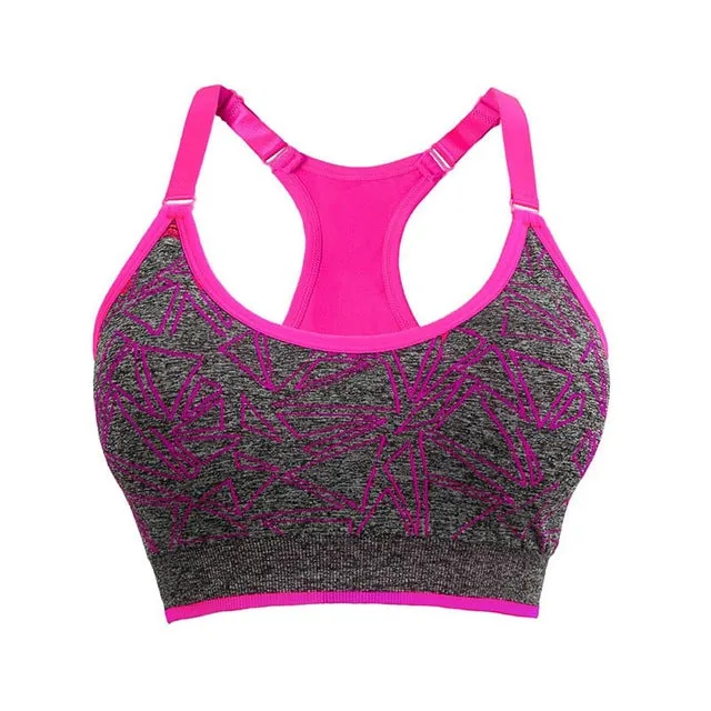 Geometric Printed Shakeproof Quick Drying Sports Bra