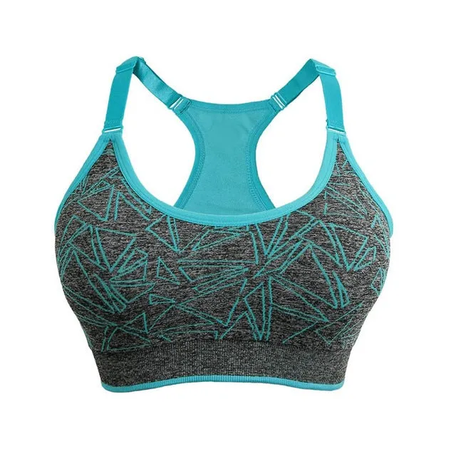 Geometric Printed Shakeproof Quick Drying Sports Bra