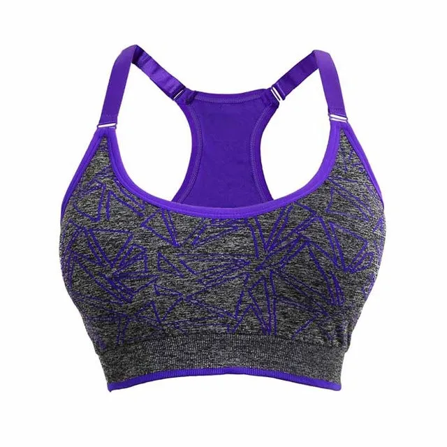 Geometric Printed Shakeproof Quick Drying Sports Bra