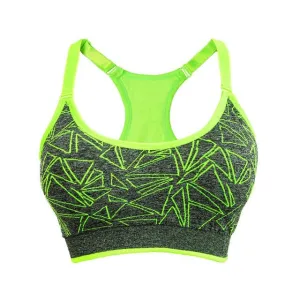 Geometric Printed Shakeproof Quick Drying Sports Bra