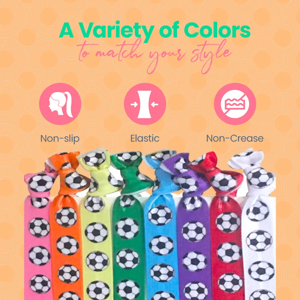 Girls Soccer Hair Ties Set-Multi Colored