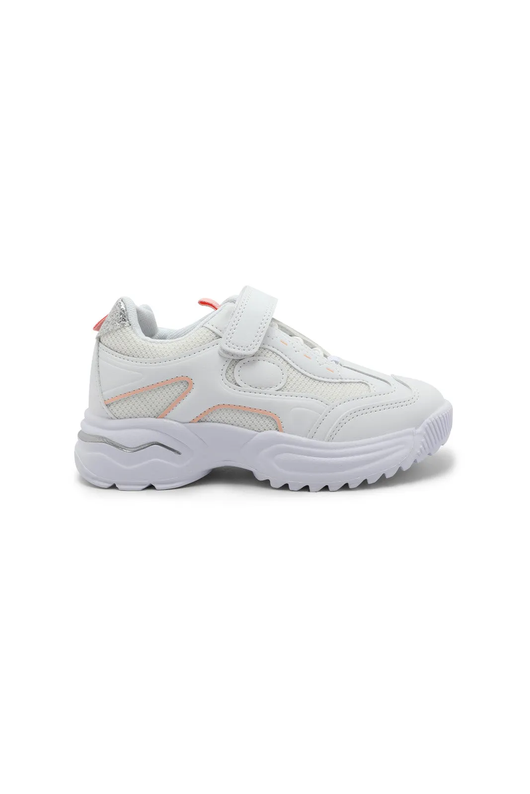 Girls White Chunky Trainer