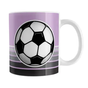 Gray Gradient Lined Purple Soccer Ball Mug