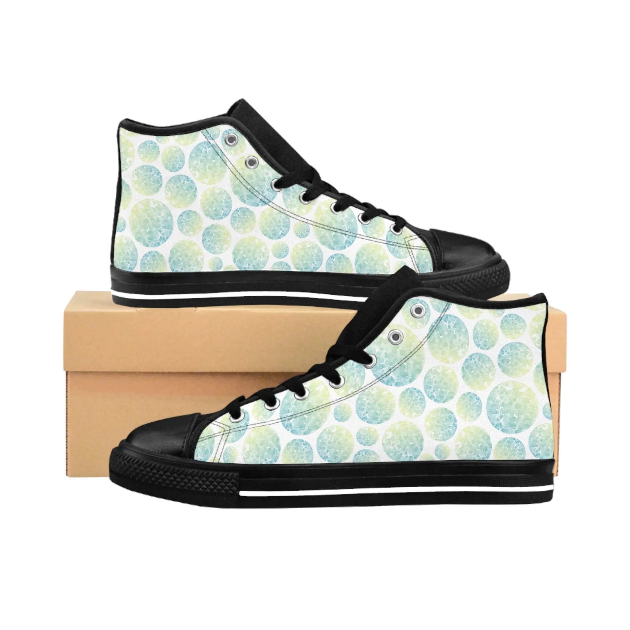 Green Bubbles Women's Classic Sneakers