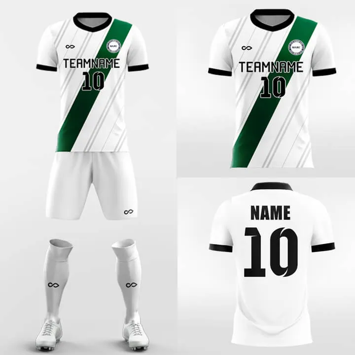 Green Ribbon - Custom Soccer Jerseys Kit Sublimated Design