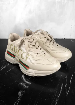 Gucci Rhyton Gucci Logo Leather Sneakers