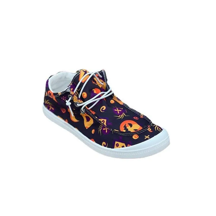 Halloween Pumpkin Flat Casual Sneakers