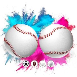 Hawwwy Gender Reveal Baseballs (1 Blue, 1 Pink) Packed with Exploding Powder Baby Shower