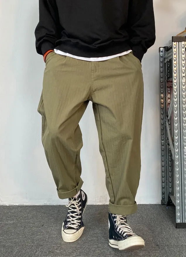 Herringbone Twill Tapered Pants