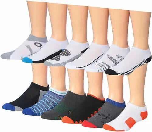 James Fiallo Men's 12-Pairs Performance Low Cut Athletic Sport Socks