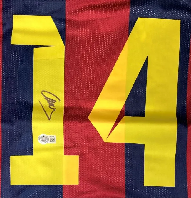 Javier Mascherano Signed Barcelona FC Nike Soccer Jersey BAS