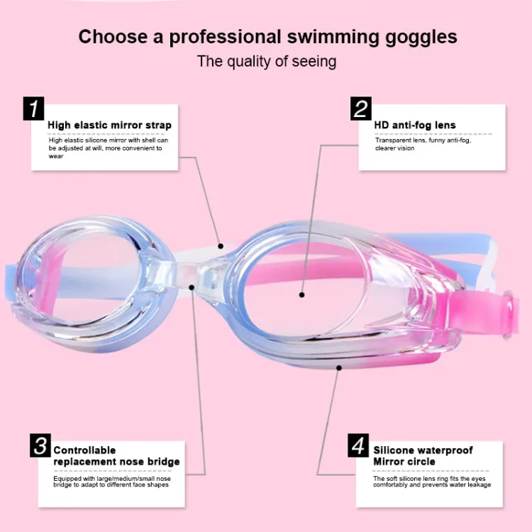 JIEHU JH8102 4 in1 Women HD Transparent Anti-fog Waterproof Swimming Glasses Swimming Cap Set(Black)