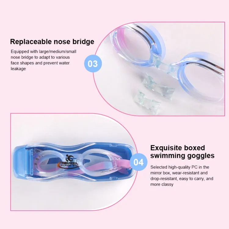 JIEHU JH8102 4 in1 Women HD Transparent Anti-fog Waterproof Swimming Glasses Swimming Cap Set(Blue)