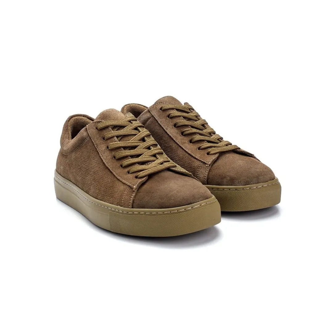 Khaki Men Suede Leather Sneaker