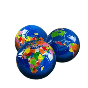 Kicko Globe Soccer Ball - Pack of 3 9 Inch Ball with World Earth Design - Perfect