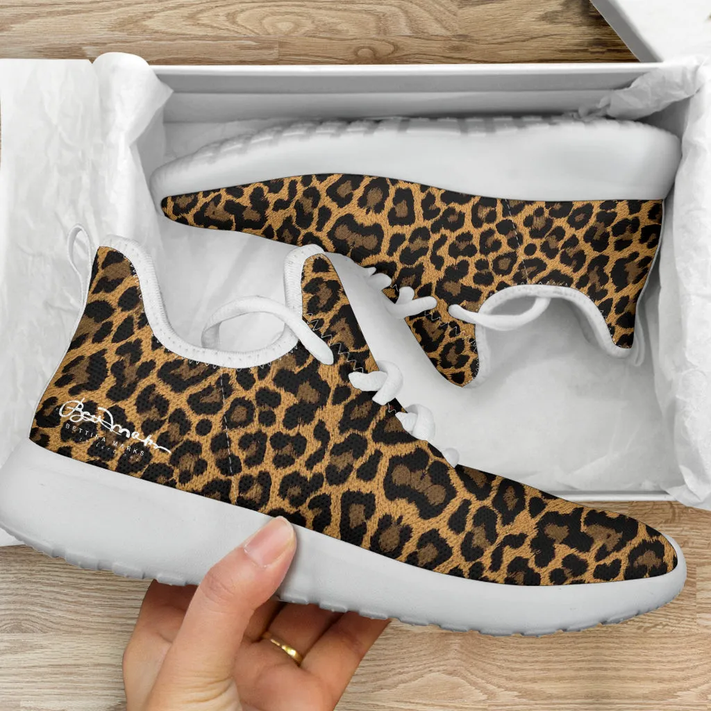 Leopard Mesh Knit Sneakers