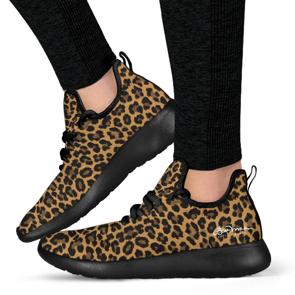 Leopard Mesh Knit Sneakers