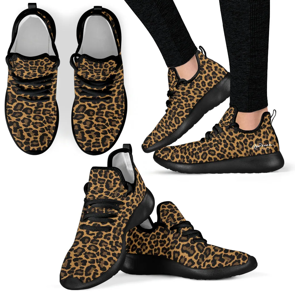 Leopard Mesh Knit Sneakers