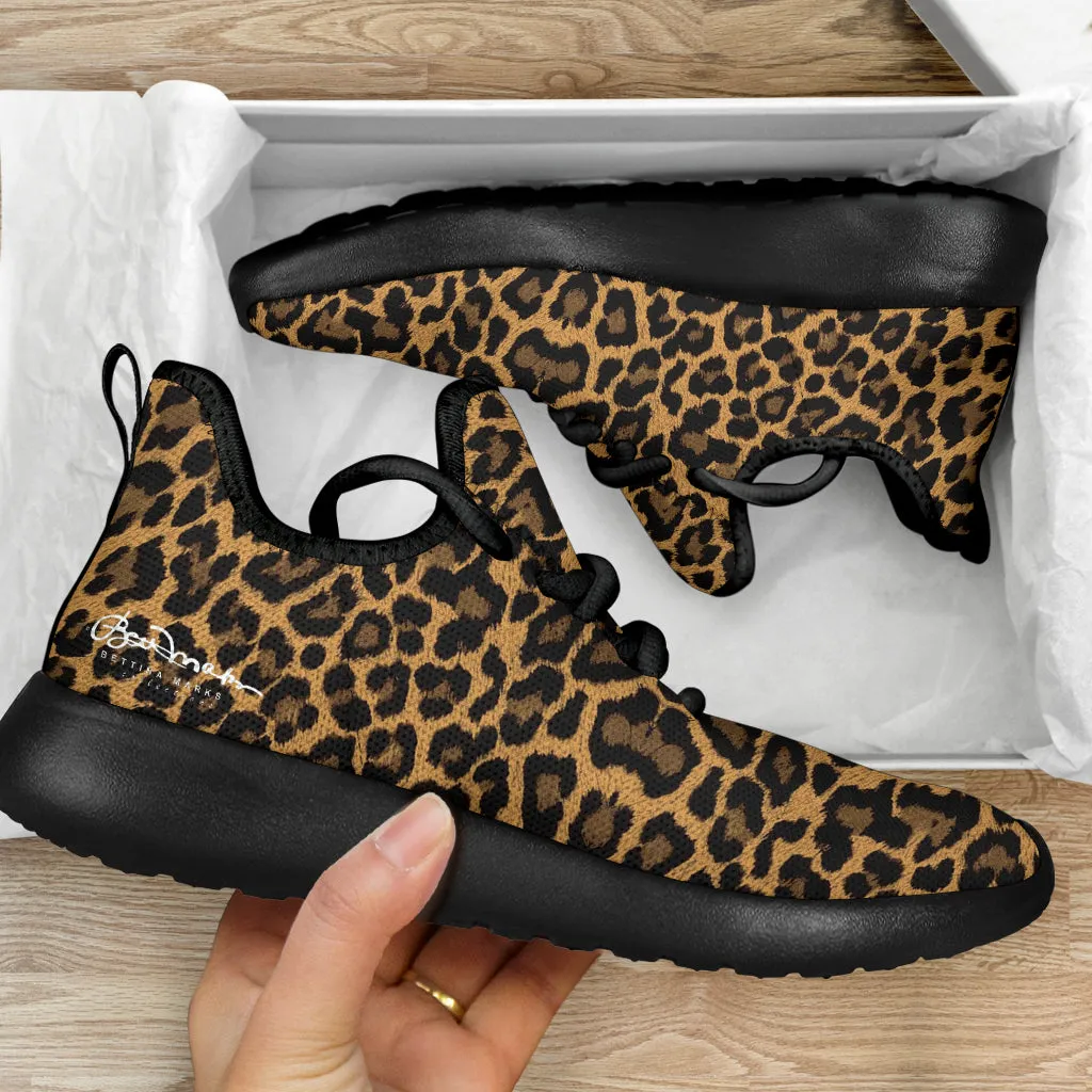 Leopard Mesh Knit Sneakers