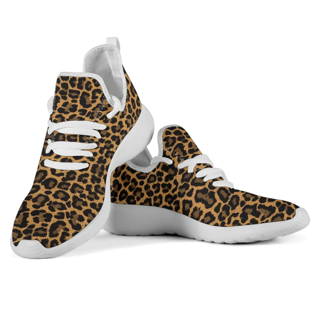 Leopard Mesh Knit Sneakers