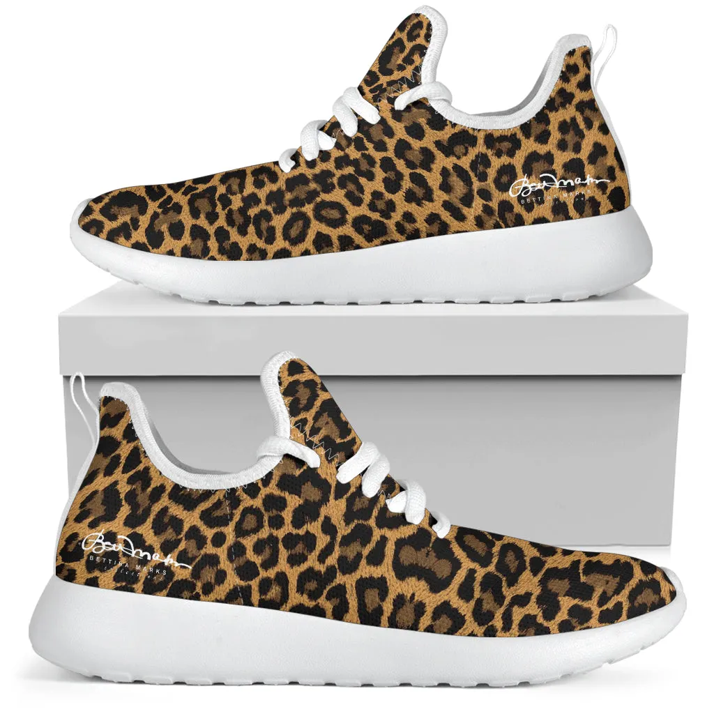 Leopard Mesh Knit Sneakers